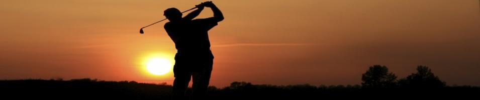 Golf Course Golfer Sunset